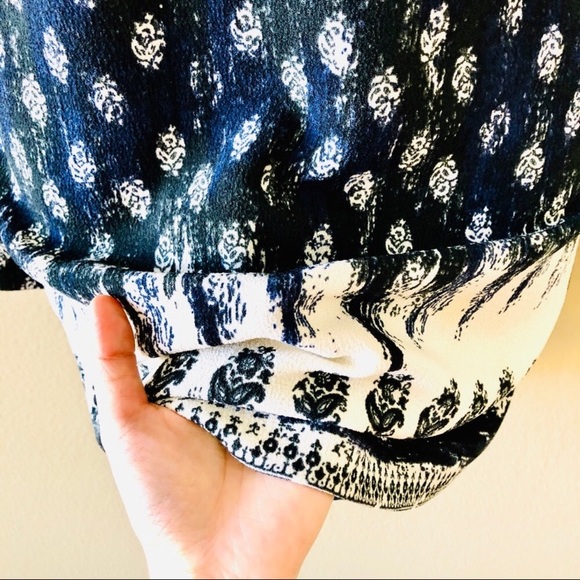 WAYF⚡️Navy Blue Rose Prints Choker Shift Dress_S - Picture 6 of 9